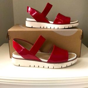 GEOX Red Patent Leather sandals, size 9B